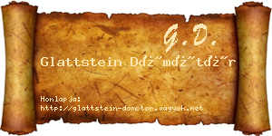 Glattstein Dömötör névjegykártya